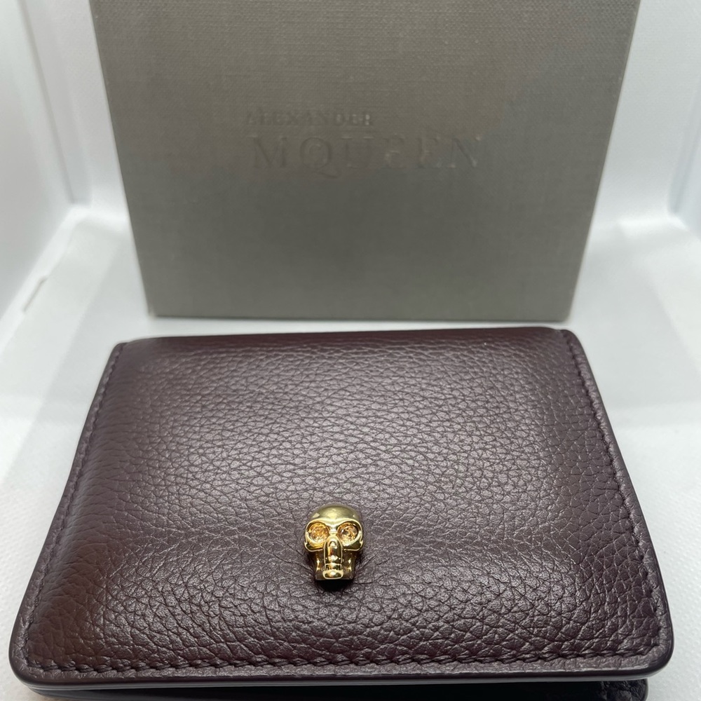 🤎💀💎 Mens Brown Alexander McQueen Skull Wallet